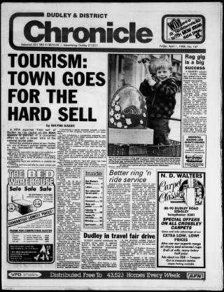 cover page of Dudley & District Chronicle published on April 1, 1988