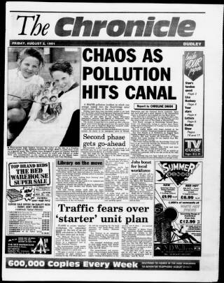 cover page of Dudley & District Chronicle published on August 2, 1991