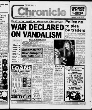 cover page of Walsall Chronicle published on May 22, 1987