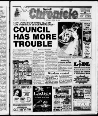 cover page of Walsall Chronicle published on June 13, 2002