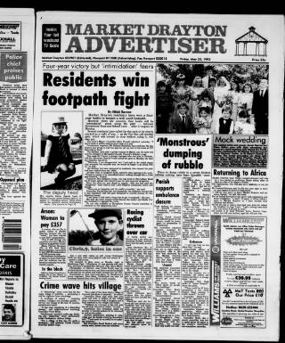 cover page of Newport & Market Drayton Advertiser published on May 22, 1992