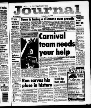 cover page of South Shropshire Journal published on June 13, 1997