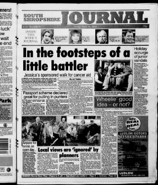 cover page of South Shropshire Journal published on April 16, 2004