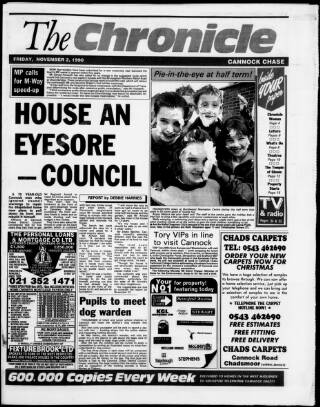 cover page of Cannock Chase Chronicle published on November 2, 1990