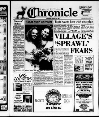 cover page of Cannock Chase Chronicle published on June 13, 1997