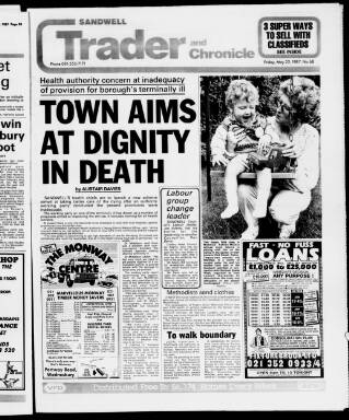 cover page of Sandwell Chronicle published on May 22, 1987
