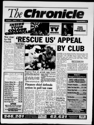 cover page of Sandwell Chronicle published on April 1, 1994