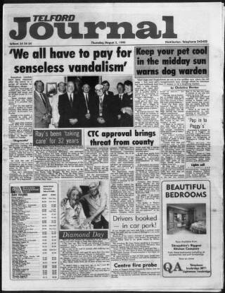 cover page of Telford Journal published on August 2, 1990