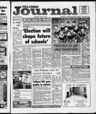 cover page of Telford Journal published on June 13, 1991