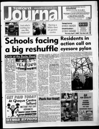 cover page of Telford Journal published on April 1, 2004