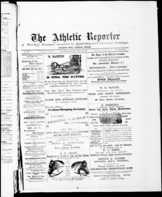 cover page of Coventry Reporter published on May 22, 1886