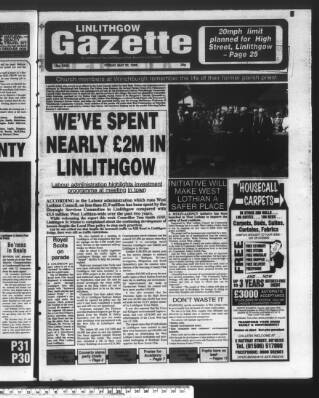 cover page of Linlithgowshire Gazette published on May 22, 1998