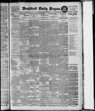 cover page of Bradford Daily Argus published on June 13, 1910