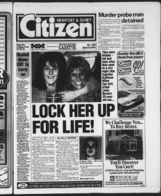 cover page of Newport Pagnell Citizen published on May 16, 1996