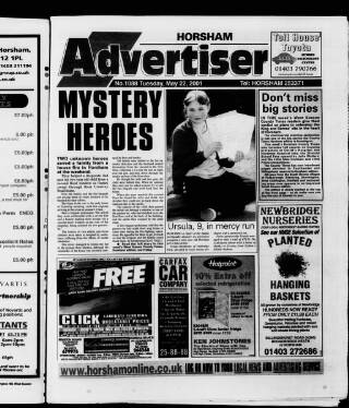 cover page of Horsham Advertiser published on May 22, 2001