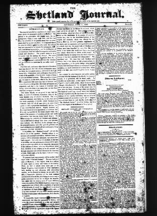 cover page of Orkney and Shetland Journal published on June 11, 1836