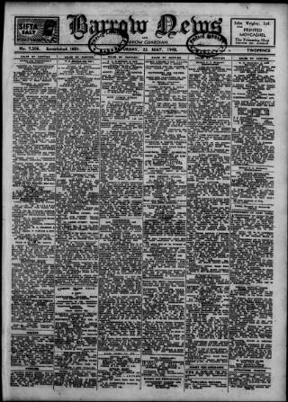 cover page of Barrow News published on May 22, 1948