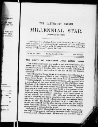cover page of Latter-Day Saints' Millennial Star published on November 2, 1918