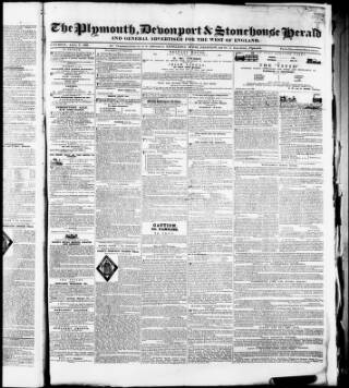 cover page of Plymouth Herald and Devonshire Freeholder published on April 6, 1839