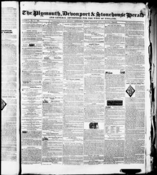 cover page of Plymouth Herald and Devonshire Freeholder published on May 11, 1839