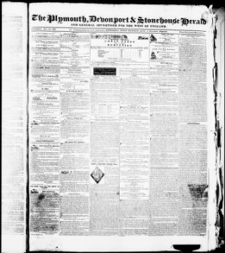 cover page of Plymouth Herald and Devonshire Freeholder published on May 25, 1839