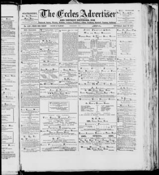 cover page of Eccles Advertiser and District Recorder published on May 22, 1886