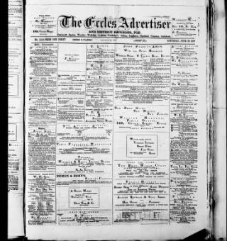 cover page of Eccles Advertiser and District Recorder published on June 29, 1889
