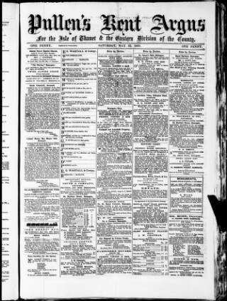 cover page of Pullen's Kent Argus published on May 22, 1880