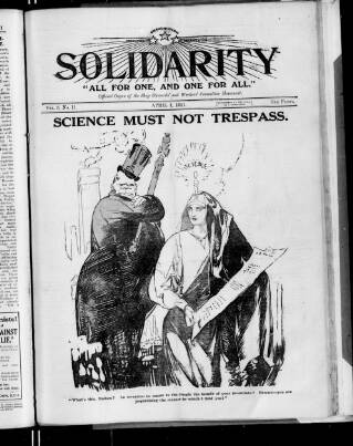 cover page of Solidarity published on April 1, 1921