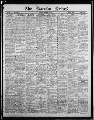 cover page of Barrow News published on November 2, 1912
