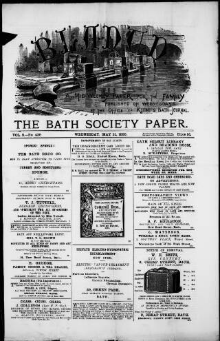 cover page of Bladud published on May 31, 1893