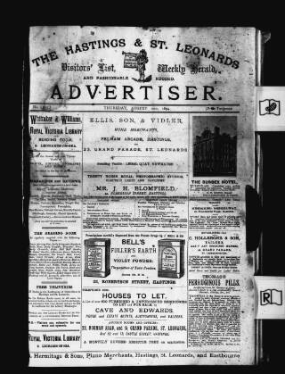 cover page of Hastings & St. Leonards Advertiser published on August 2, 1894