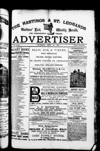 cover page of Hastings & St. Leonards Advertiser published on April 1, 1897