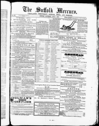 cover page of Suffolk Mercury published on April 1, 1871