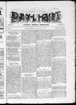 cover page of Daylight published on August 11, 1888