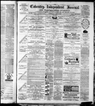 cover page of Coventry Independent published on April 27, 1881