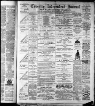 cover page of Coventry Independent published on November 2, 1881