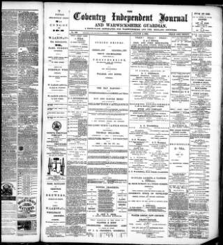 cover page of Coventry Independent published on August 2, 1882