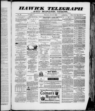 cover page of Hawick Telegraph and Border Times published on June 8, 1882