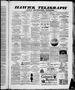 cover page of Hawick Telegraph and Border Times published on December 7, 1882
