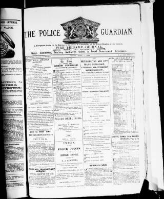 cover page of Police Chronicle published on April 1, 1887