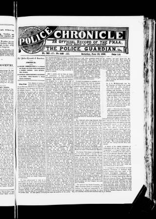 cover page of Police Chronicle published on June 13, 1896
