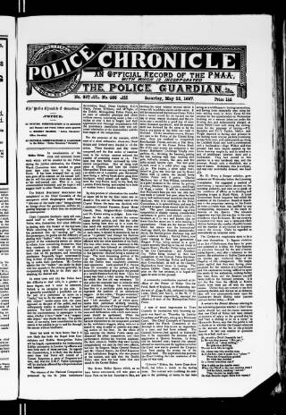 cover page of Police Chronicle published on May 22, 1897