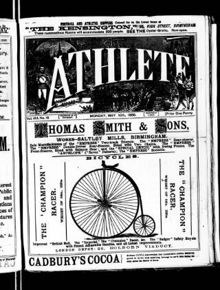 cover page of Midland Athlete published on May 10, 1886