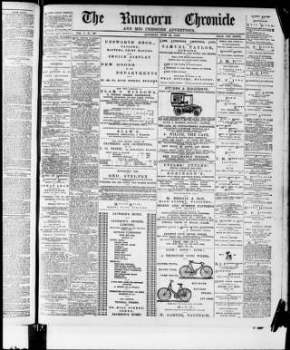 cover page of Widnes & Runcorn Chronicle published on June 13, 1903