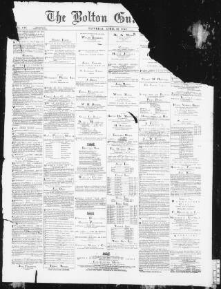 cover page of Bolton Guardian published on April 22, 1871