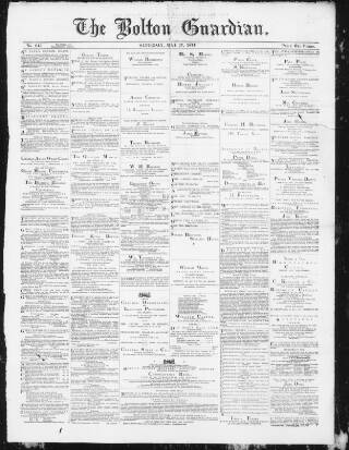 cover page of Bolton Guardian published on May 27, 1871