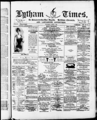 cover page of Lytham Times published on April 1, 1893