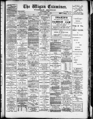 cover page of Wigan Examiner published on November 2, 1901