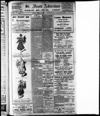cover page of St. Neots Advertiser published on April 14, 1916